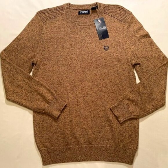 "Chaps" Size "S" Natural Heather Crewneck Cotton Sweater (CS0001-NHS) - Picture 1 of 5